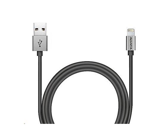 ADATA Sync & Charge Lightning kabel - USB A 2.0, 100cm, hliníková, titan