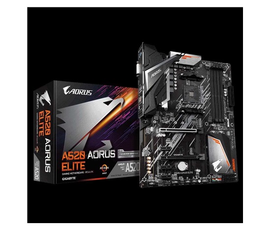 GIGABYTE MB Sc AM4 A520 AORUS ELITE, AMD A520, 4xDDR4, HDMI, DVI