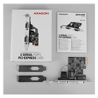 AXAGON PCEA-S2N, PCIe radič - 2x sériový port (RS232) 250 kbps, vrátane. LP