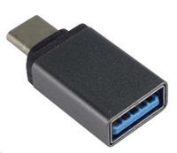 Adaptér PREMIUMCORD USB 3.1 C/male - USB 3.0 A/samica, kovovo sivá, OTG