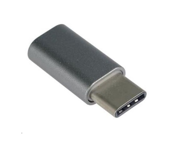 Adaptér PREMIUMCORD USB 3.1 C/male - USB 2.0 Micro-B/ženské, sivá metalíza