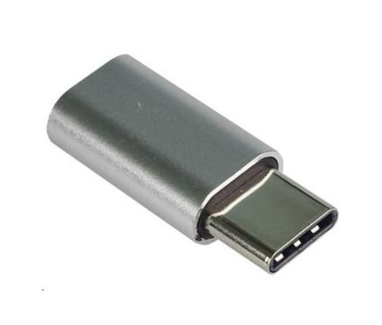 Adaptér PREMIUMCORD USB 3.1 C/male - USB 2.0 Micro-B/ženské, strieborná