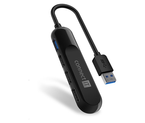 CONNECT IT Rozbočovač USB-A USB 3.0, externá, čierna