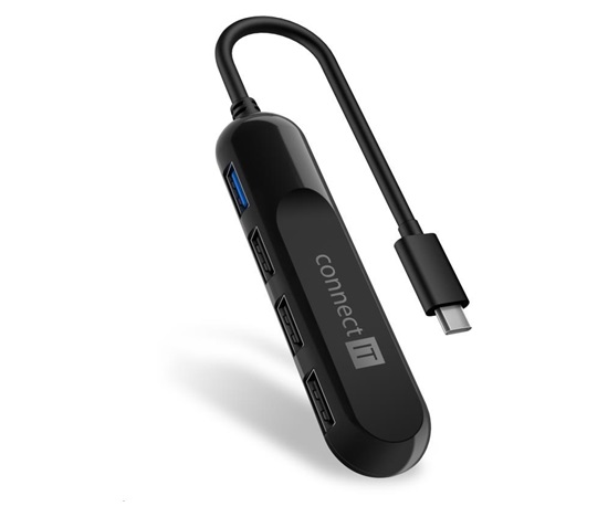 CONNECT IT Rozbočovač USB-C USB 3.0, externá, čierna