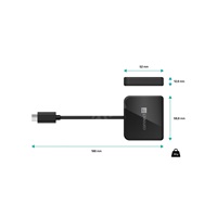 Rozbočovač CONNECT IT USB-C, 3v1 (USB-C,USB-A,HDMI), externý, čierny