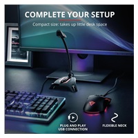 TRUST Microphone GXT 215 Zabi Herný mikrofón USB s LED osvetlením