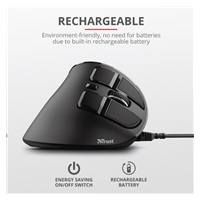 TRUST Ergonomická myš Voxx Nabíjateľná ergonomická bezdrôtová myš