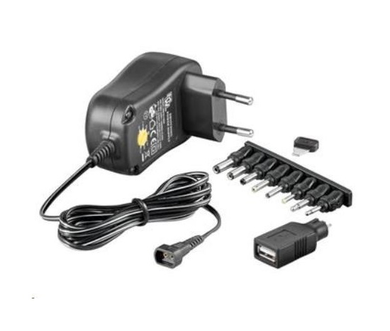 Univerzálny napájací adaptér Goobay 230V/3-12V DC 600mA