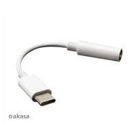 AKASA USB Type-C na 3.adaptér na 5 mm konektor slúchadiel, 10 cm, biely