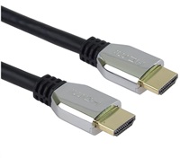 Kábel HDMI PREMIUMCORD 2.1 vysokorýchlostný + ethernetový kábel (krytky zo zinkovej zliatiny, pozlátené konektory) 3 m
