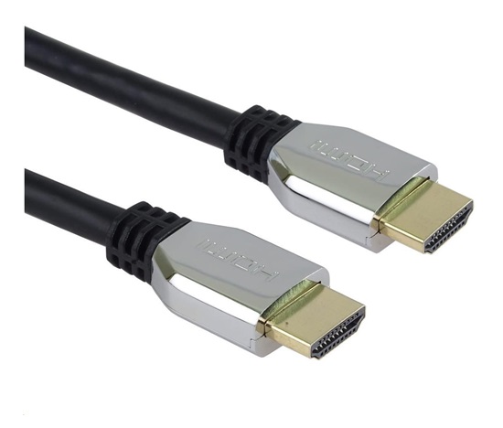 Kábel HDMI PREMIUMCORD 2.1 vysokorýchlostný + ethernetový kábel (krytky zo zinkovej zliatiny, pozlátené konektory) 3 m