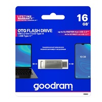 GOODRAM Flash disk 16 GB ODA3, USB 3.2, strieborná