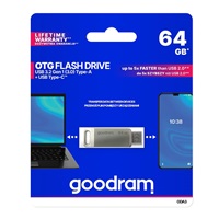 GOODRAM Flash Disk 64GB ODA3, USB 3.2, strieborná