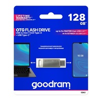 GOODRAM Flash disk 128 GB ODA3, USB 3.2, strieborná