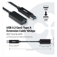 Predlžovací kábel USB Club3D 3.2 Gen2 (M/F) 10Gbps, 5m