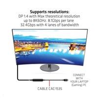Kábel USB Club3D 3.2 Gen2 Type-C to C Active Bi-directional (M/M) 8K60Hz, 5m