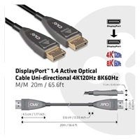 Club3D DisplayPort kábel 1.4 Aktívne optické jednosmerné 4K120Hz 8K60Hz (M/M), 20m