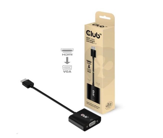 Adaptér HDMI Club3D 1.4 na VGA (M/F), aktívne so zvukom