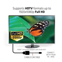 Adaptér HDMI Club3D 1.4 na VGA (M/F), aktívne so zvukom