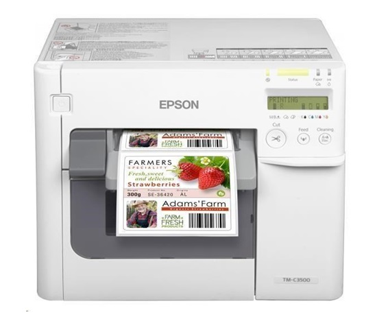 Epson ColorWorks C3500, rezačka, disp., USB, Ethernet, NiceLabel, biela