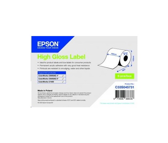 Rolka štítkov Epson, normálny papier, 102 mm
