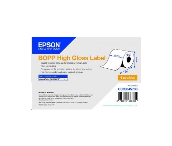 Rolka štítkov Epson, syntetická