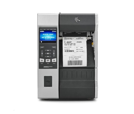 Zebra ZT610, 24 bodov/mm (600 dpi), peeler, navíjanie, disp. (farebné), RTC, ZPL, ZPLII, USB, RS-232, BT, Ethernet