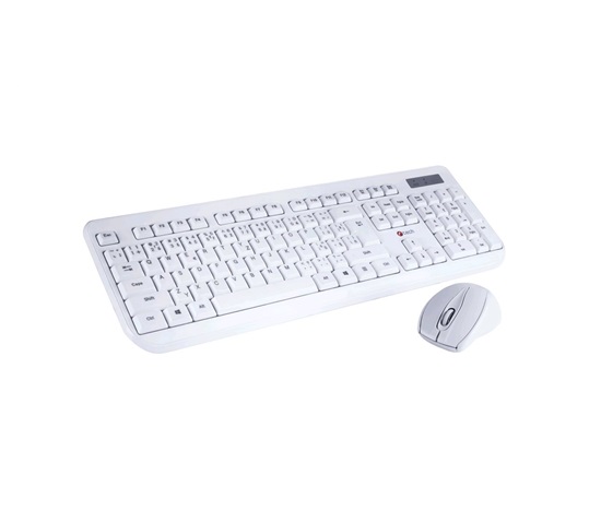 C-TECH klávesnica a myš WLKMC-01, USB, biela, bezdrôtová, CZ+SK