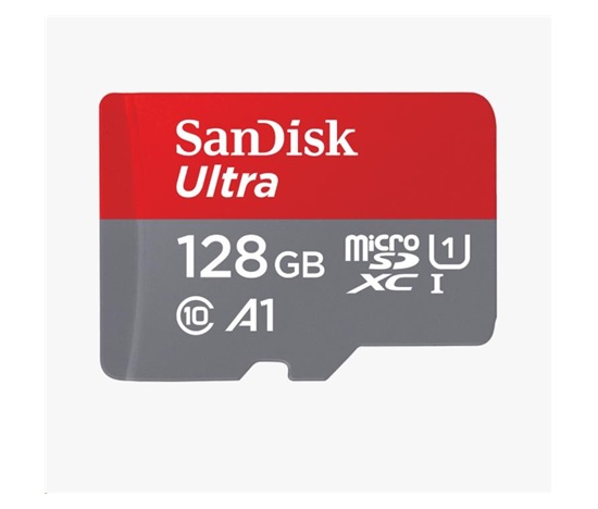 Karta SanDisk MicroSDXC 128 GB Ultra (100 MB/s, Class 10, Android) + adaptér