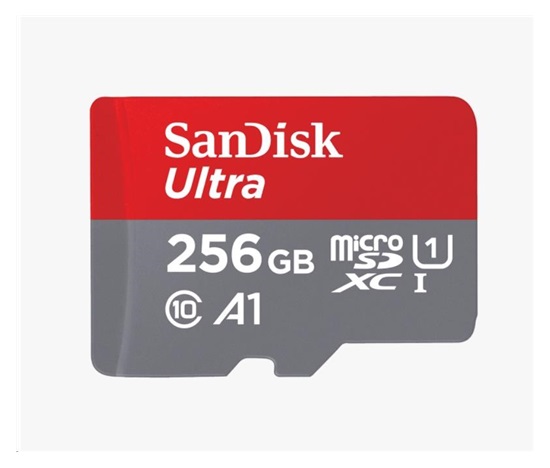 Karta SanDisk MicroSDXC 256 GB Ultra (100 MB/s, Class 10, Android) + adaptér
