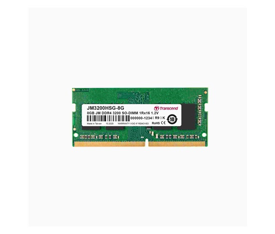SODIMM DDR4 8GB 3200MHz TRANSCEND 1Rx16 1Gx16 CL22 1.2V