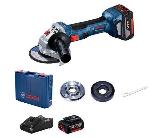 BOSCH GWS 180-LI, akumulátorová úhlová bruska, 11.000 ot/min, 125 mm, 2x akumulátor GBA 18V 4.0Ah