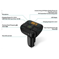 CONNECT IT InCarz Bezdrátový FM transmitter, 2xUSB+Micro SD Card, černá