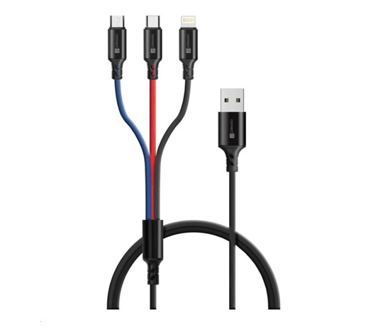 CONNECT IT Wirez 3v1 USB-C & Micro USB & Lightning, 1,2 m