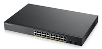 Zyxel GS1900-24HP v2 26portový gigabitový webový inteligentný PoE prepínač, 24x gigabitový RJ45, 2x SFP, rozpočet PoE 170W