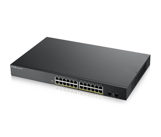 Zyxel GS1900-24HP v2 26portový gigabitový webový inteligentný PoE prepínač, 24x gigabitový RJ45, 2x SFP, rozpočet PoE 170W