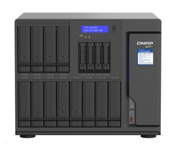 QNAP TVS-h1688X-W1250-32G (6C/XeonW-1250/4,7GHz/32GBRAM/16xSATA/2xM.2/4x2,5GbE/2x10GbE/6xUSB3.2/3xPCIe/1xHDMI)