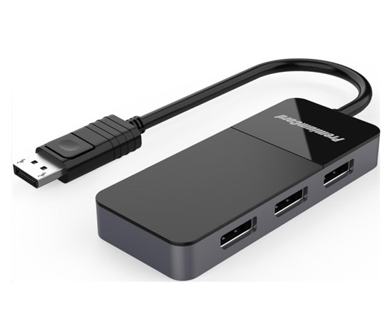 Adaptér PREMIUMCORD MST DisplayPort 1.4 až 3x monitory DisplayPort 8K@60Hz, rozšírené + zrkadlenie + duplicitné režimy