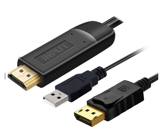 Kábel HDMI PREMIUMCORD 2.0 na DisplayPort 1.2 pre 4K@60Hz, 2m