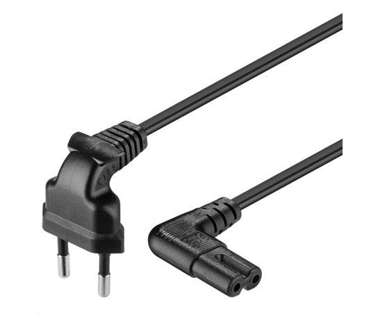 PREMIUMCORD 230V napájací kábel pre magnetofón so zahnutými konektormi 2m