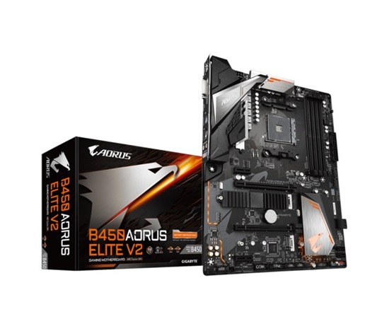 GIGABYTE MB Sc AM4 B450 AORUS ELITE V2, AMD B450, 4xDDR4, 1xDVI, 1xHDMI