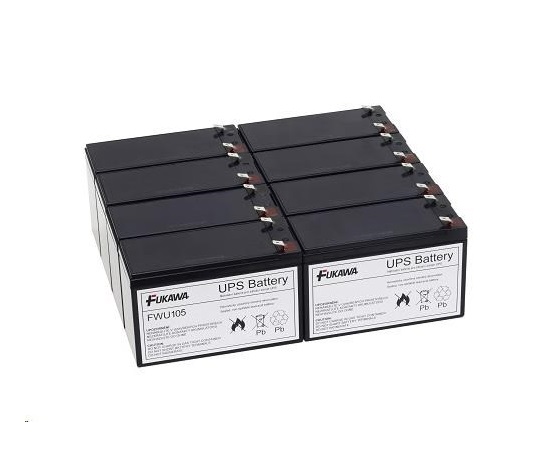 Batérie - FUKAWA FWU-105 sada batérií pre APCRBC105 (12V/7Ah, 8ks)