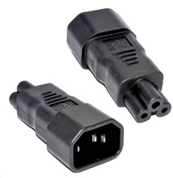 Adaptér IEC C14 na IEC C5 "trojlístok" 230V, 10A