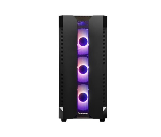 CHIEFTEC Miditower Gaming HUNTER, čierny, 4x RGB Rainbow Fan, 2 x USB 3.0, bočné sklo