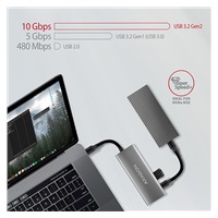 AXAGON HMC-5G2, USB 10Gbps hub, porty 2x USB-A, 2x USB-C, HDMI 4k/60, PD 100W, kábel USB-C 13cm