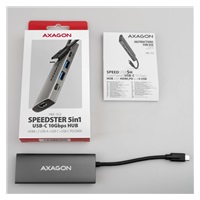 AXAGON HMC-5G2, USB 10Gbps hub, porty 2x USB-A, 2x USB-C, HDMI 4k/60, PD 100W, kábel USB-C 13cm