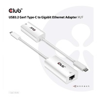 Aktívny USB adaptér Club3D 3.2 Typ C na LAN (Gigabit Ethernet - 1Gb), 20 cm