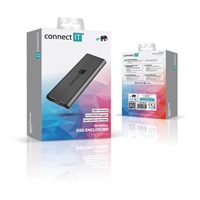 CONNECT IT Externý box AluSafe pre SSD M.2 NVMe, 10 Gb/s, USB-C, antracitová