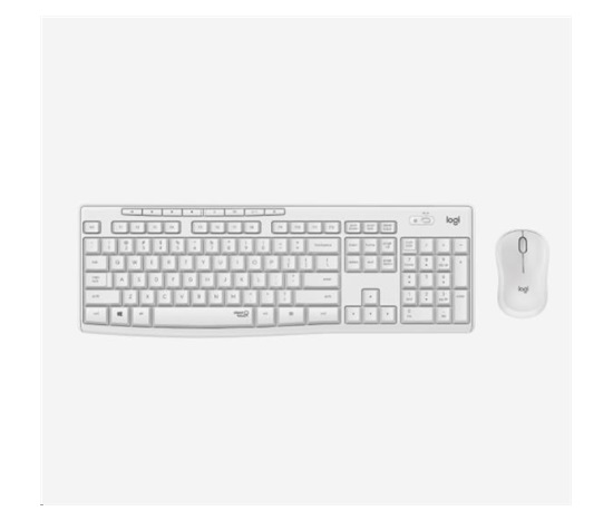 Logitech Silent Wireless Combo MK295, bezdrôtová klávesnica + myš, USA, biela