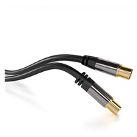 PREMIUMCORD prepojovací kábel, anténa, M/F 75Ohm (135dB) 4x tienený 1,5m